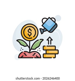 investment vector outline filled icon style illustration. EPS 10 File