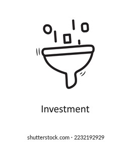 Investment vector outline Icon Design illustration. Business Symbol on White background EPS 10 File