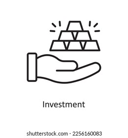 Investment  Vector Outline Icon Design illustration. Shopping and E-Commerce Symbol on White background EPS 10 File