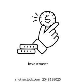  Investment Vector Outline icon style illustration. EPS 10 file