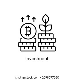 Investment vector outline icon for web isolated on white background EPS 10 file