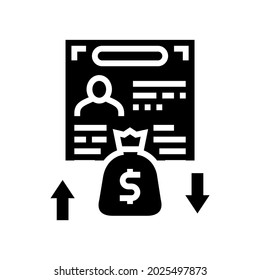 Investment Visa Glyph Icon Vector. Investment Visa Sign. Isolated Contour Symbol Black Illustration