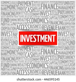 INVESTMENT word cloud collage, business concept background