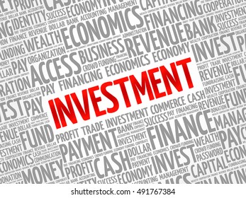 INVESTMENT word cloud collage, business concept background