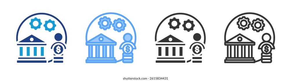 Investments Clients icon set multiple style collection