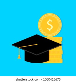 Investments in future. Scholarship and grant finance, degree university, vector illustration