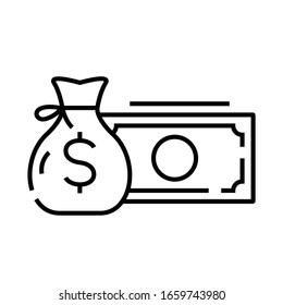 Investments line icon, concept sign, outline vector illustration, linear symbol.