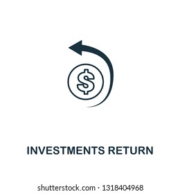 Investments Return outline icon. Thin line element from crowdfunding icons collection. UI and UX. Pixel perfect investments return icon for web design, apps, software, print usage