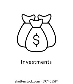 Investments Vector Line Icon 