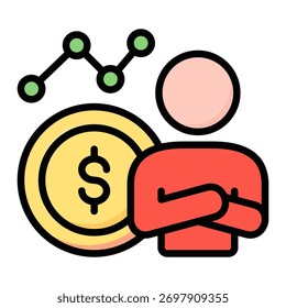 Investor Analytics Icon Element For Design