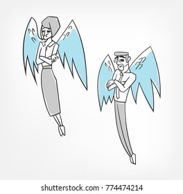 investor angels vector concept character illustration