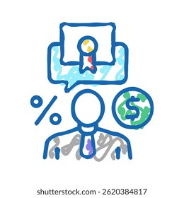 investor business doodle icon sketch vector. investor business sign. isolated symbol illustration