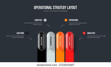 Ilustración vectorial de Plantilla del Marco de la Campaña del Inversor. Diseño de diapositivas de diagrama de 4 pasos de desarrollo visual. Diseño de presentación de infografía de cuatro opciones.