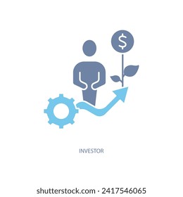 investor concept line icon. Simple element illustration. investor concept outline symbol design.