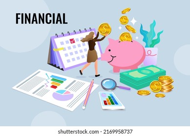 The investor holds money in ideas. financing of creative projects. receipt of statistics data, notification on financial transaction. professional workers. budget vector.