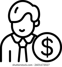 Investor Icon. Male Investor Icon