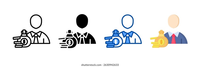 Paquete de conjunto de iconos de inversor. Colección de iconos de estilo múltiple perfecta para Sitios web, App y presentaciones. Colección de icono de Vector simple