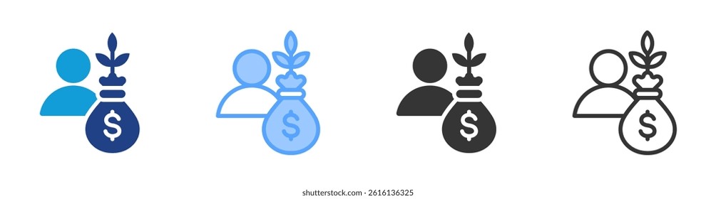 Investor icon set multiple style collection
