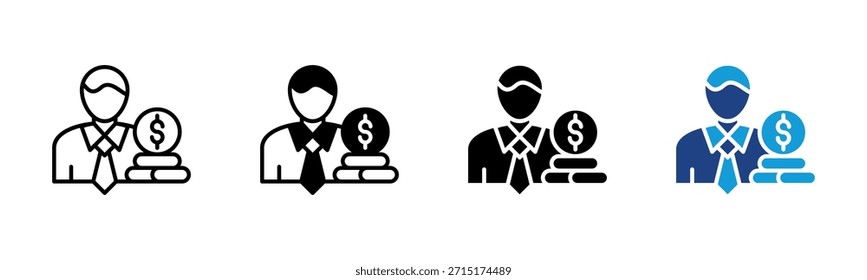 Investorensymbolsatz für mehrere Stilkollektionen