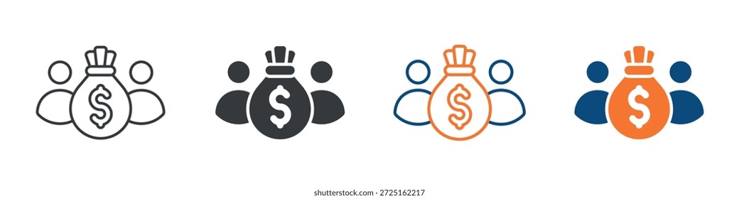 Conjunto de iconos de inversor Colección de estilos múltiples