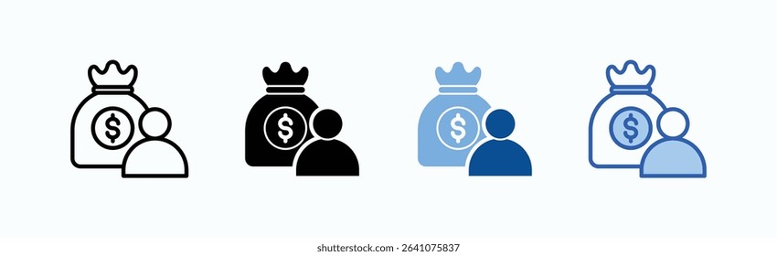 Investor icon sheet multiple style collection isolated vector