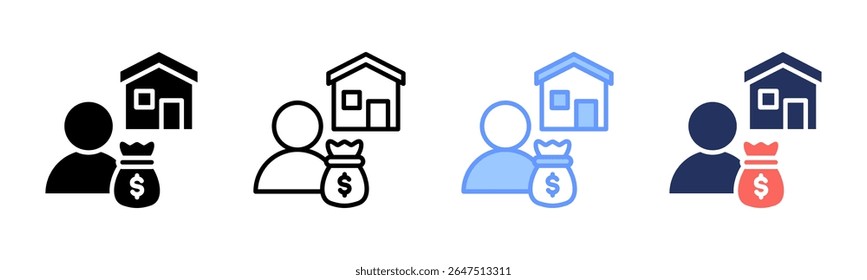 Investor icon sheet multiple style collection