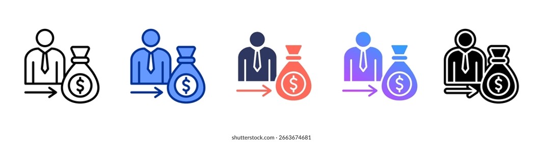 Investor icon sheet multiple style collection
