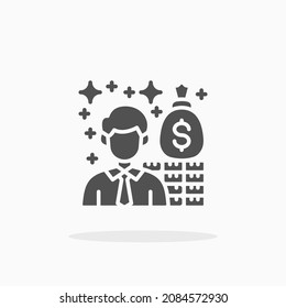 Investor icon. Solid or Glyph style. Vector illustration. Enjoy this icon for your project.