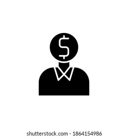 investor icon vector glyph style. isolated on white background