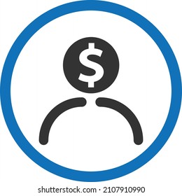 Versión azul aislada del vector de icono del inversor 
