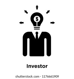 Investor icon vector isolated on white background, logo concept of Investor sign on transparent background, filled black symbol