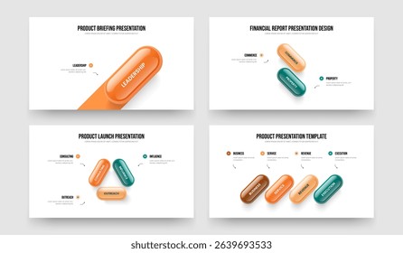 Investor Innovation One Two Three Four Step Infographic Slide Template Vector Illustration Collection. Professional Briefing 1 2 3 4 Option Diagram Frame Design Bundle.