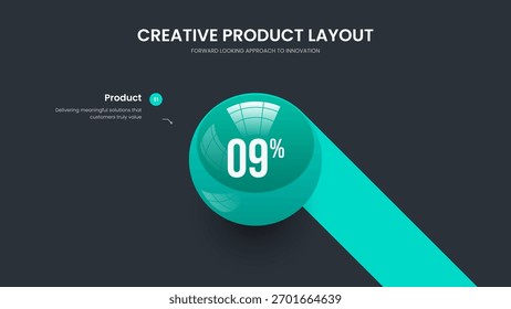 Investor Insight Frame Layout Vector Illustration. Company Profile 1 Option Diagram Slide Design. Professional Development One Element Chart Presentation Template.