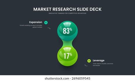 Investor Introduction 2 Element Chart Slideshow Design. Marketing Visualization Frame Layout Vector Illustration. Product Review Two Step Graph Slide Template.