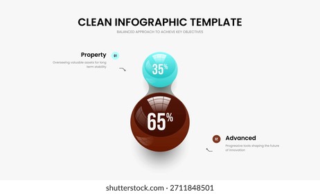 Introducción al inversor 2 Step Chart Slideshow Layout. Diseño elegante del marco del gráfico de la visualización dos opciones. Publicidad Desarrollo Presentación Plantilla Ilustración vectorial.