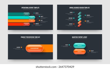 Investor Introduction Four Five One Two Element Infographic Slide Layout Vector Illustration Bundle. Product Analysis 4 5 1 2 Step Diagram Presentation Design Set.