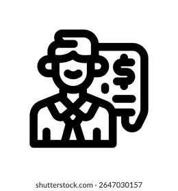 investor line icon. Clean and minimalist vector icon for websites, mobile apps, presentations, and logos. Fully scalable and customizable for any project.
