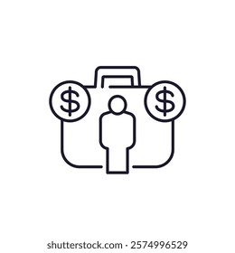 investor line icon, money and finance