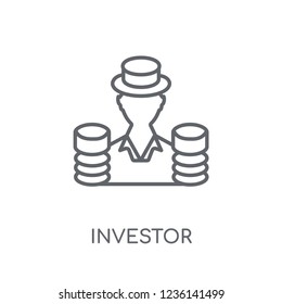 Investor linear icon. Modern outline Investor logo concept on white background from Cryptocurrency economy and finance collection. Suitable for use on web apps, mobile apps and print media.