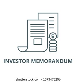 Investor memorandum vector line icon, linear concept, outline sign, symbol