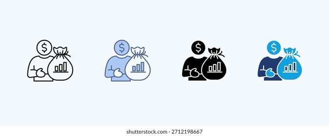 Illustrationsvektor für mehrere Symbole für Investoren