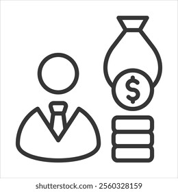 Investor Outline Icon Vector Illustration