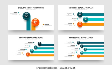 Investor Performance 2 3 4 5 Element Infographic Slide Design Set. Financial Proposal Two Three Four Five Option Graph Frame Layout Vector Illustration Collection.