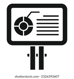 Un simple vector del icono del tablero del plan del inversor. Dinero financiero. Fondo de inversión