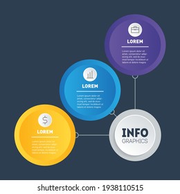 Plan o presentación del inversor durante 3 meses o años. Mejor para presentaciones de negocios con tres partes. Ejemplo de infografía: cómo estructurar su negocio. Infografía del proceso educativo.
