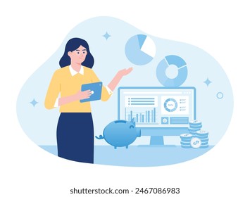 investor presentation trending concept flat illustration