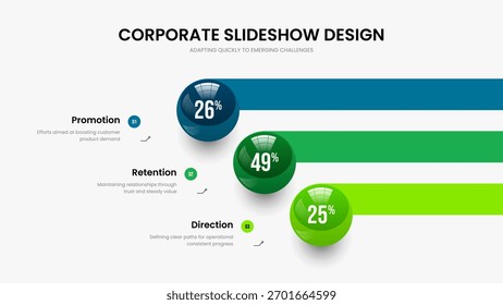 Gráfico de opções da proposta do investidor 3 Design do slide. Ilustração de vetor de layout de apresentação de slides de soluções empresariais. Resumo Visual Modelo De Quadro De Gráfico De Três Etapas.