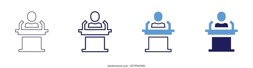 Investor relations icon in 4 different styles. Thin Line, Line, Bold Line, Duotone. Duotone style. Editable stroke.