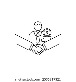 Investor Relations Icon line vector illustration