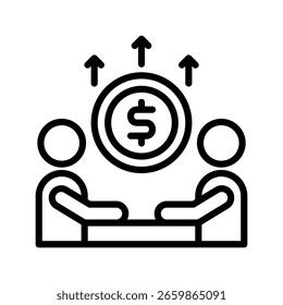 ícone Relações com investidores linha vetor ilustração